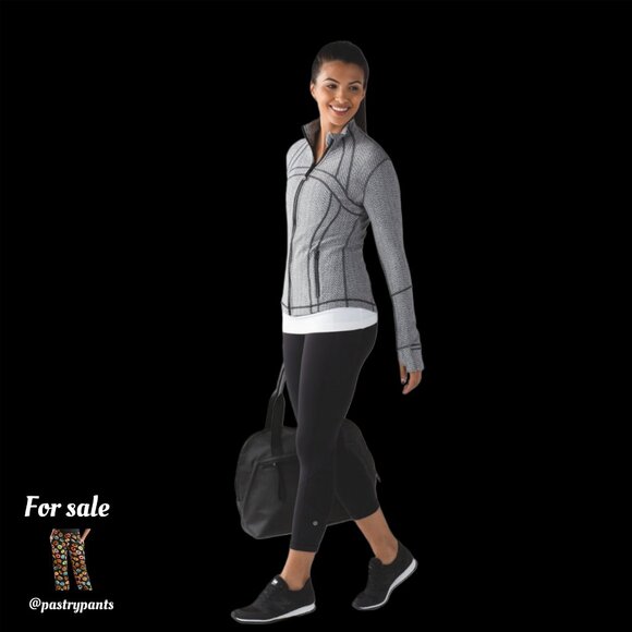 Lululemon Define Jacket Hazy Heather Herringbone White Heathered Black sz 4 - Picture 2 of 5